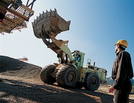 Worker at the quarry at Sénas in the South of France